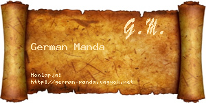 German Manda névjegykártya